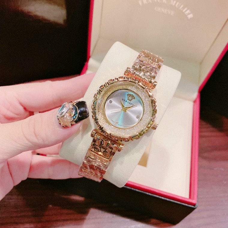 Đồng Hồ Thời Trang Nữ, Đồng Hồ Đeo Tay Đẹp VERSACE Dây Kim Loại Cao Cấp Chống Nước