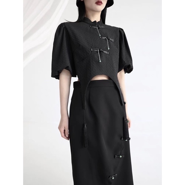 Áo croptop cổ trang