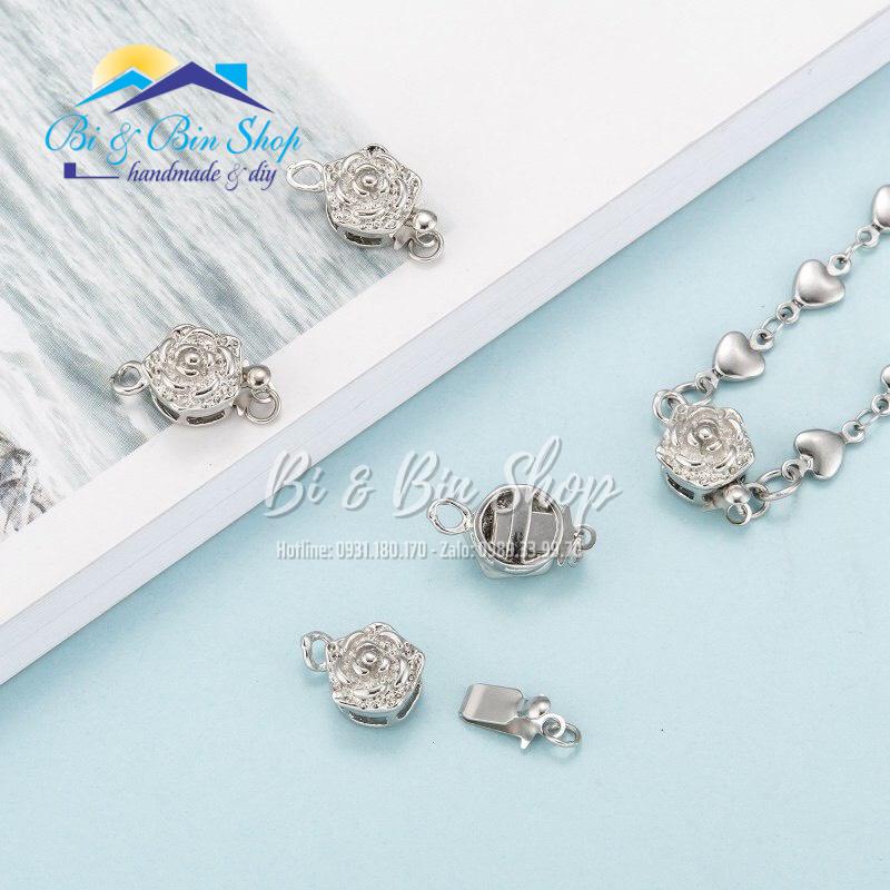 Khóa Hoa Mai Dùng Xỏ Chuỗi Ngọc Trai Làm Dây Chuyền Vòng Deo Tay Trang Sức Handmade