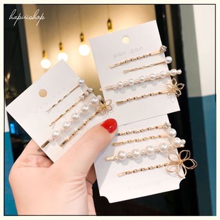 Set kẹp ngọc, set kẹp mái nữ tính
