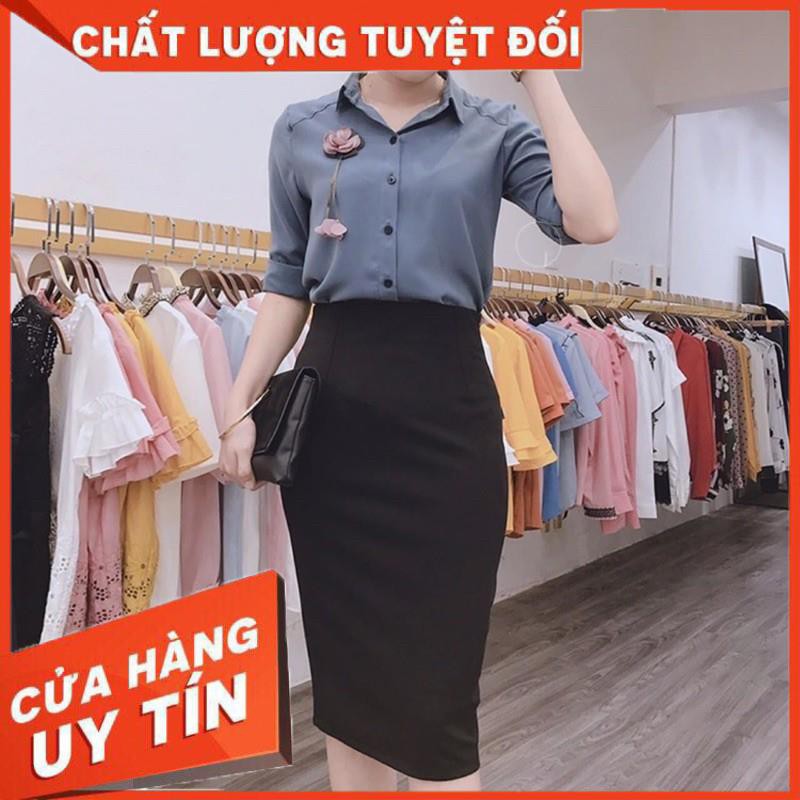 CHÂN VÁY CÔNG SỞ THUN ÔM ĐEN