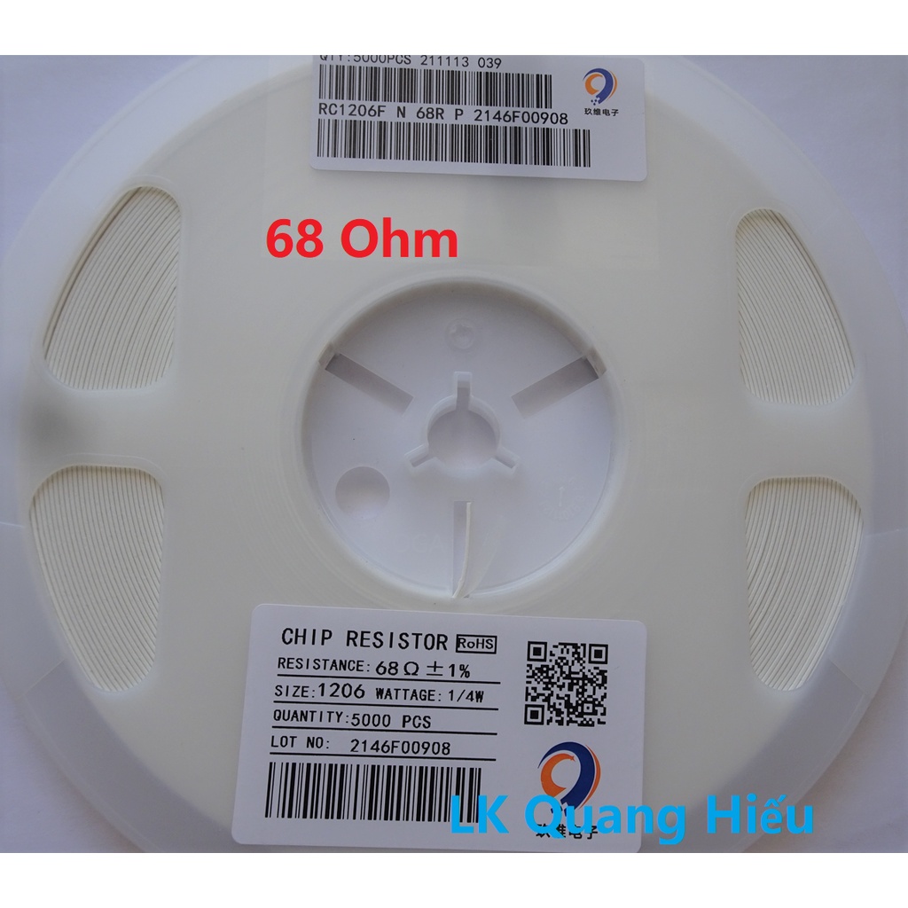 Điện trở dán 68 ohm SMD 1206 1% 1/4W (gói 100 con)