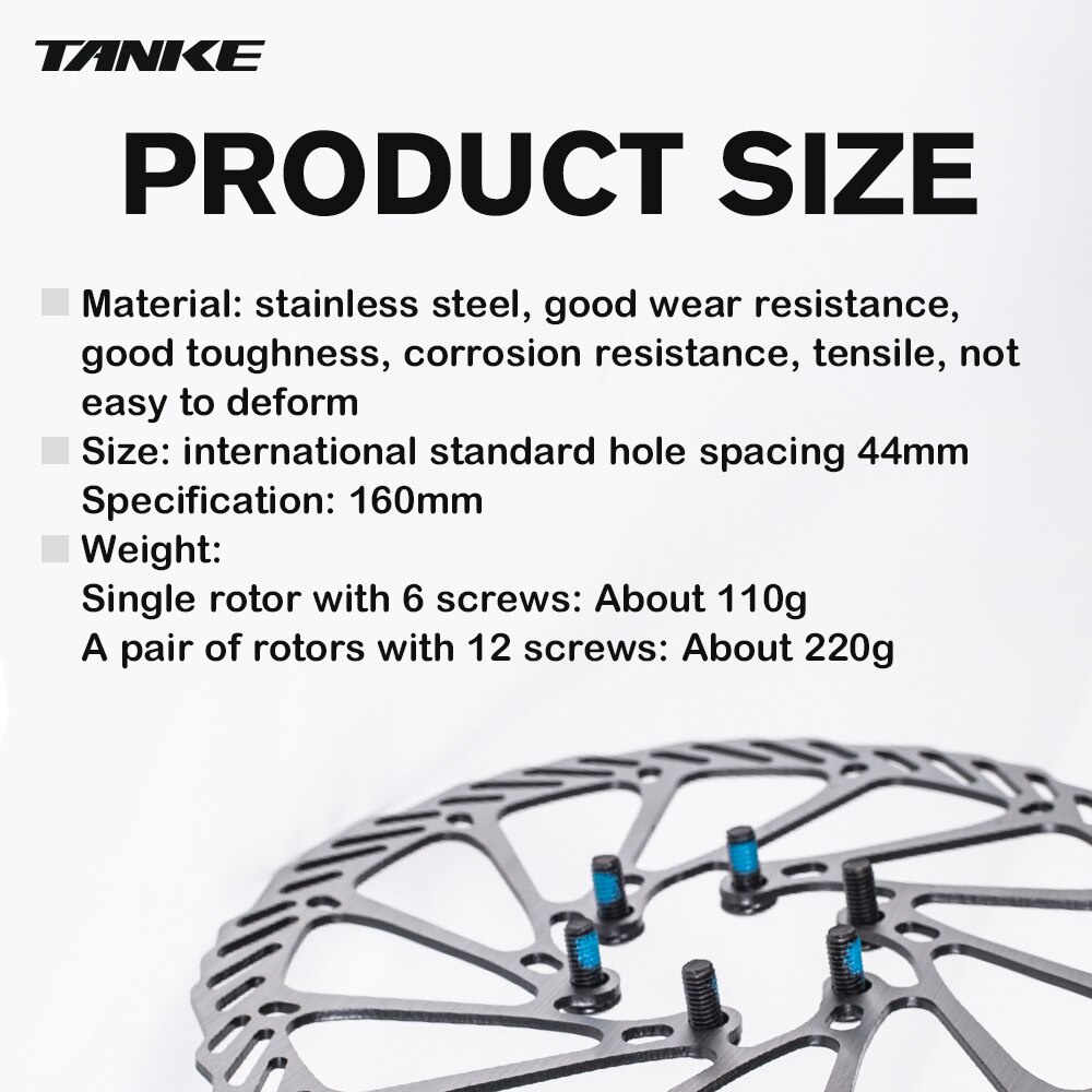 TANKE Đĩa phanh xe đạp leo núi 160mm chuyên dụng