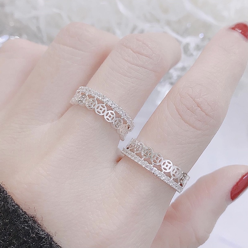 Nhẫn kim tiền Bạc ta dày dặn , sáng bóng , giá rẻ - Vàng Bạc Khải Khải