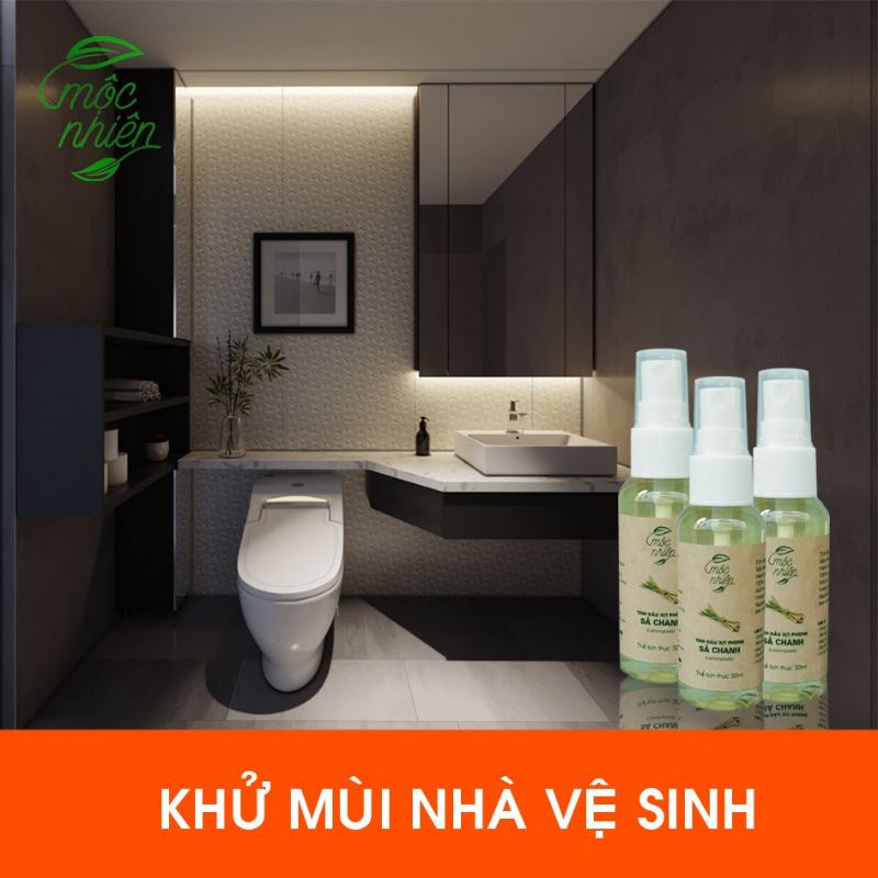 Tinh dầu xịt phòng sả chanh Mộc Nhiên 30ml. Xịt khử mùi ô tô, nhà vệ sinh, tủ quần áo...