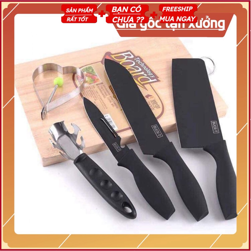 Sẵn hàng combo 10 bộ dao nấu ăn 5 món BUCK BLACK .