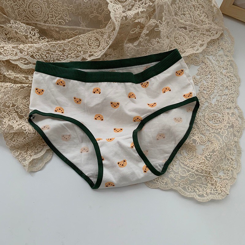 Combo Quần Lót Nữ Cotton 100% Hieu Store24h, Quần Gấu Xanh Lá Lưng Bản Siêu Phẩm - 1768