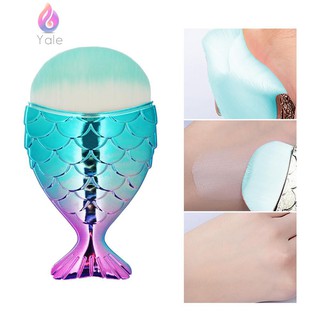 YaleღMini Mermaid Fish Scale Round/Bevel Flat Head Foundation Makeup Brush