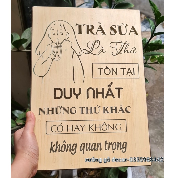 (Giá Xưởng) Tranh Trang Trí Quán Trà Sữa, Coffee Bằng Gỗ