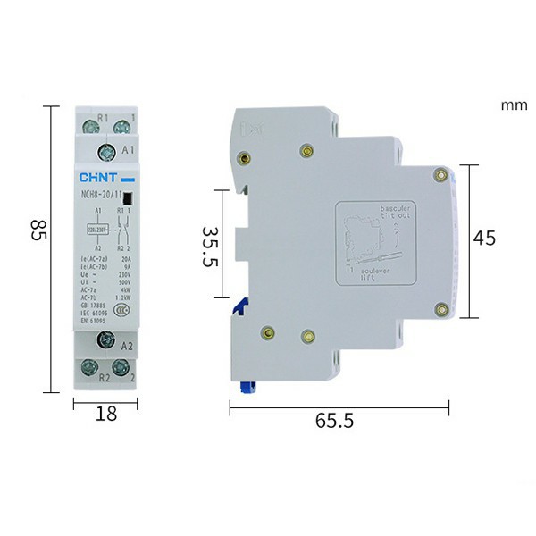 Khởi động từ 1 pha [CONTACTOR] hiệu CHINT NCH8 25/20 25A