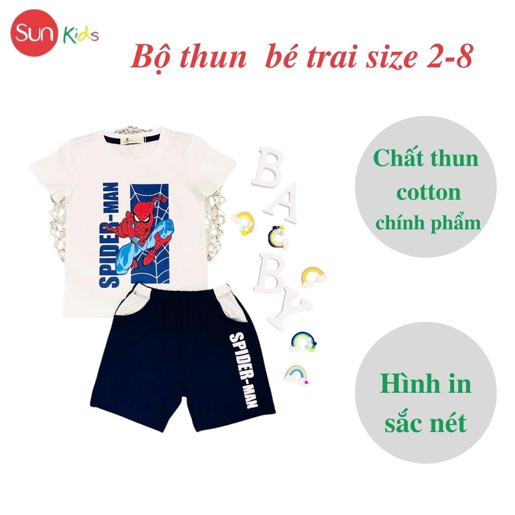 Đồ bộ bé trai, đồ bộ trẻ em chất thun cotton, size 2-8 tuổi, có nhiều màu - SUNKIDS