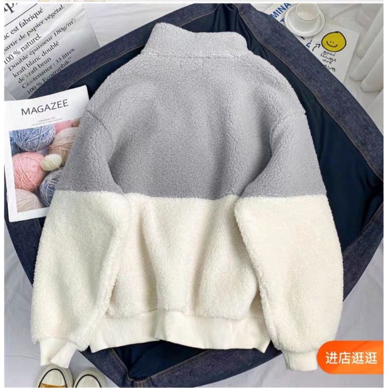 ✅Áo Lông Cừu Dày Cao Cổ Nửa Khóa Kéo Thân Dài | BigBuy360 - bigbuy360.vn
