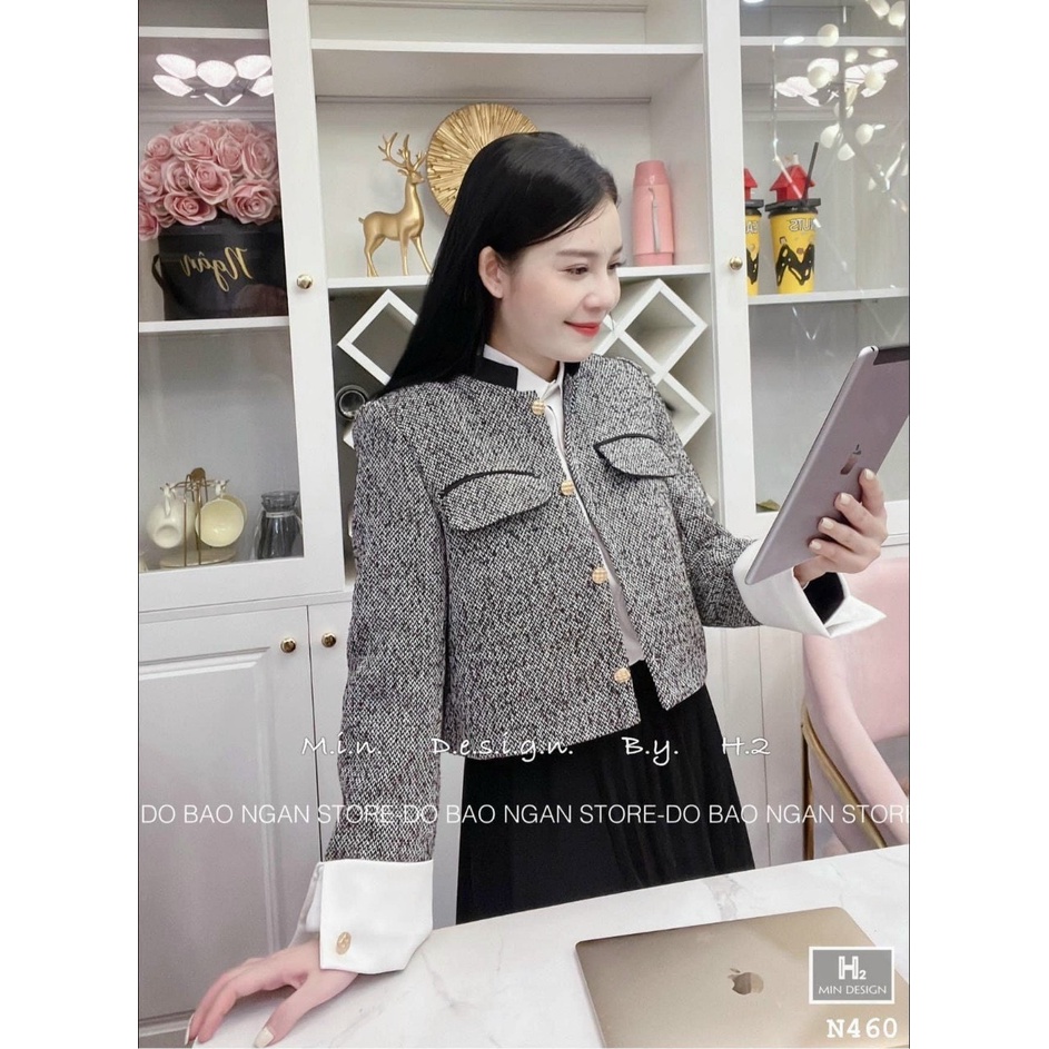 Áo Khoac Nữ , Áo Dạ Cổ Viền Đen Mềm Mịn ( HÀNG LOẠI 1)