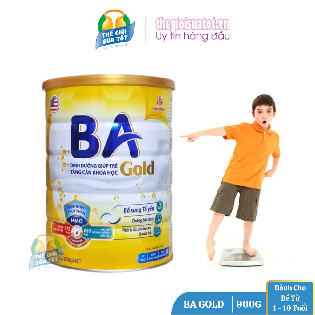 Sữa BA Gold - 900G MẪU MỚI - Giúp Phát Triển Chiều Cao Trí Não Tăng Cân Miễn Dịch Khỏe Mạnh Tiêu Hóa Tốt thegioisuatot