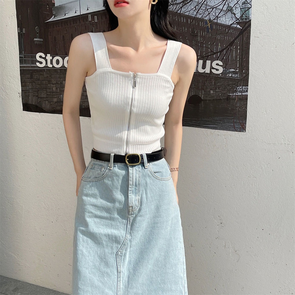 Áo Ống Có Khóa Kéo Phía Trước Thời Trang Mùa Hè Mới