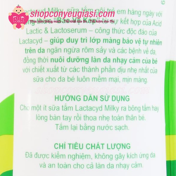 Sữa Tắm Gội Em Bé Lactacyd Milky 60ml