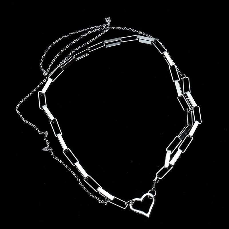 Dây chuyền Chocker TOBI STORE xích bản to mặt trái tim độc đáo cá tính cool ngầu NO SKU 86