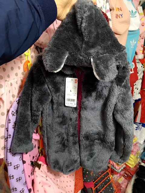 Áo khoác lông tai gấu