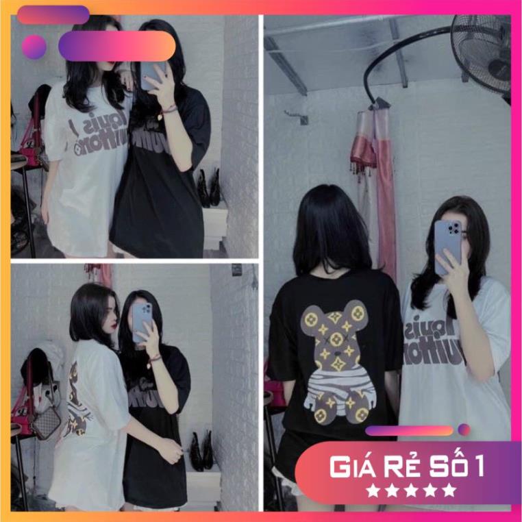 Áo Phông Gấu Louis in 3D Form Thụng Dấu Quần Siêu Xinh(Hàng Sẵn, Ảnh Thật)