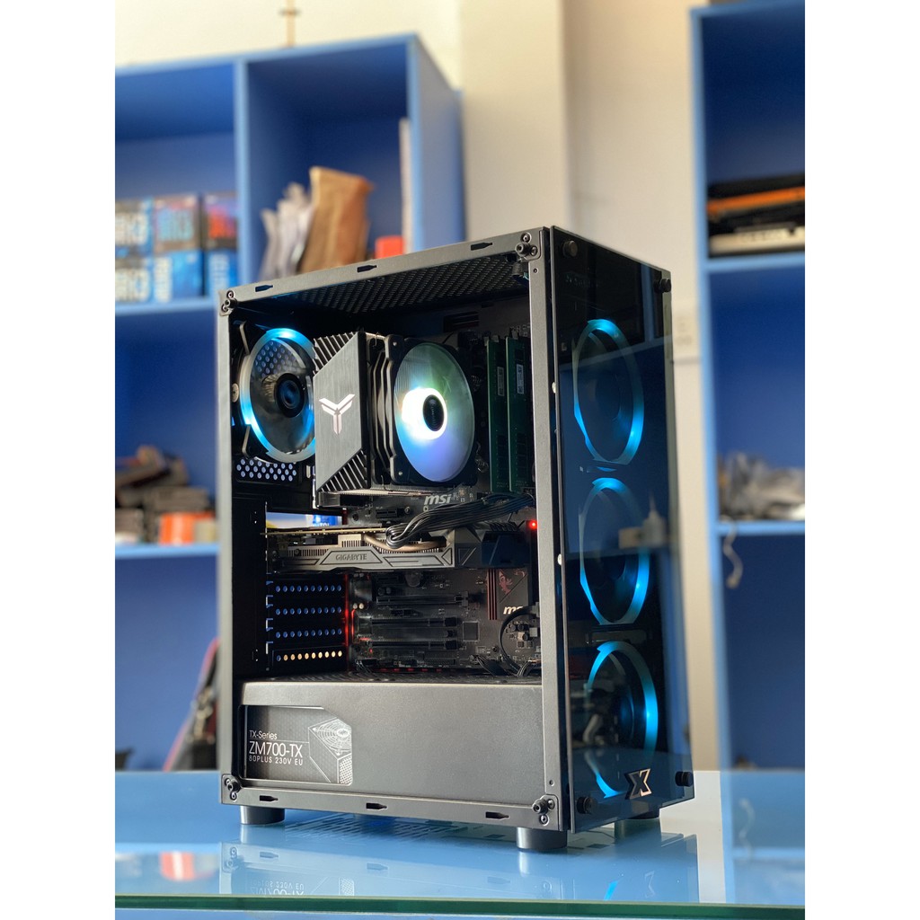 VỎ THÙNG MÁY TÍNH CASE XIGMATEK  HERO 3 FAN 2 MẶT KÍNH CƯỜNG LỰC ATX KÈM 4 FAN LED RGB TỰ ĐỔI MÀU