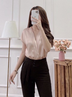 Áo lụa cổ V