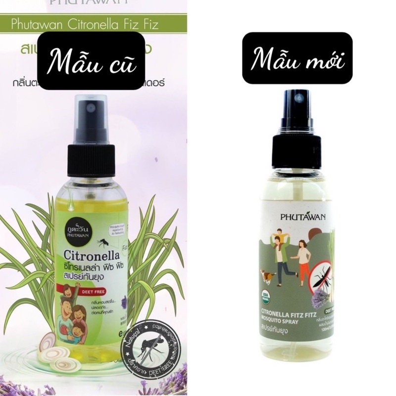 [Thái Lan Chính Hãng] Xịt Sả Chống Muỗi Phutawan Citronella 100ml Cho Bé