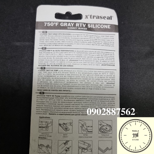 Keo thế ron chịu nhiệt 750ºF Grey RTV Xám 85g