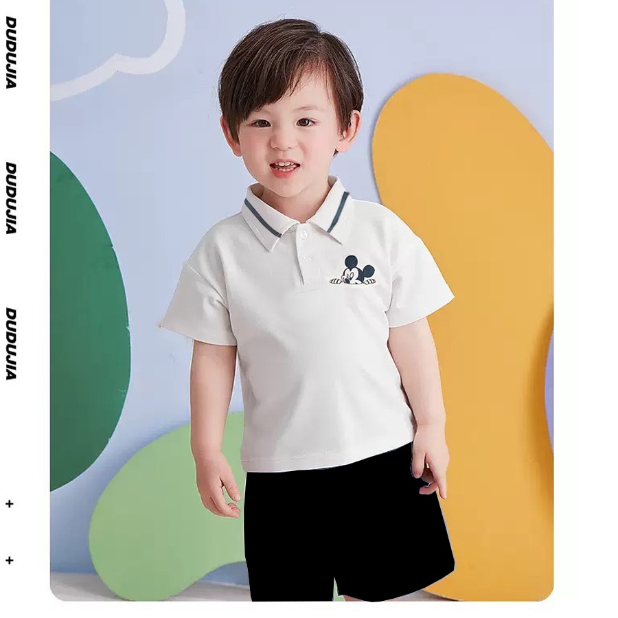 SET Quần Áo Bé Trai Mặc (0 - 5 Tuổi), Đồ Bộ Áo Thun Cotton Cổ Trụ Cộc Tay Hình Mickey Đáng Yêu - KEYER KIDS SZ96