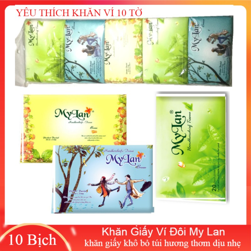 Log Khăn Giấy Ví Đôi My Lan (10 bịch x 10 tờ 3 lớp )