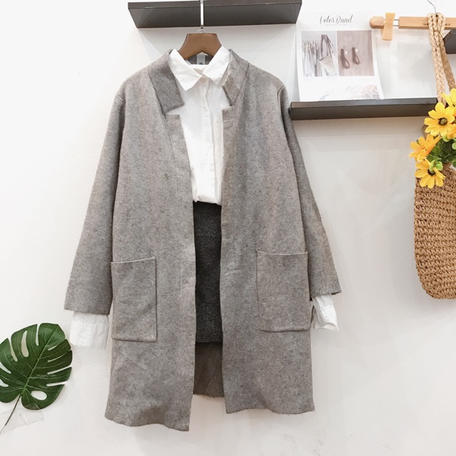 Áo khoác len hoạ tiết