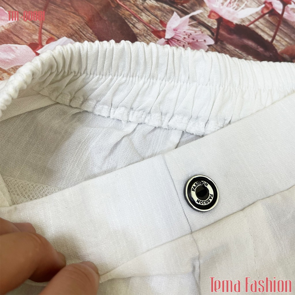 Quần short nữ The Mei 1992 - Quần đùi nữ chất đũi cao cấp mát mịn cạp quần đính cúc có túi siêu xinh | BigBuy360 - bigbuy360.vn