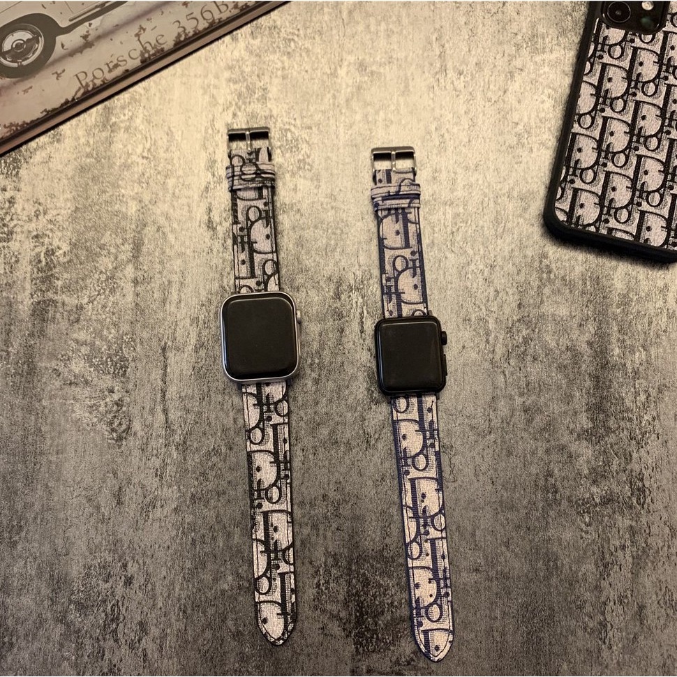 Dây đeo D.I.O.R cho Apple Watch đồng hồ thông minh series 1/ 2/ 3/ 4/ 5/ 6/7/ SE size 38mm 40mm 41mm 42mm 44mm 45mm