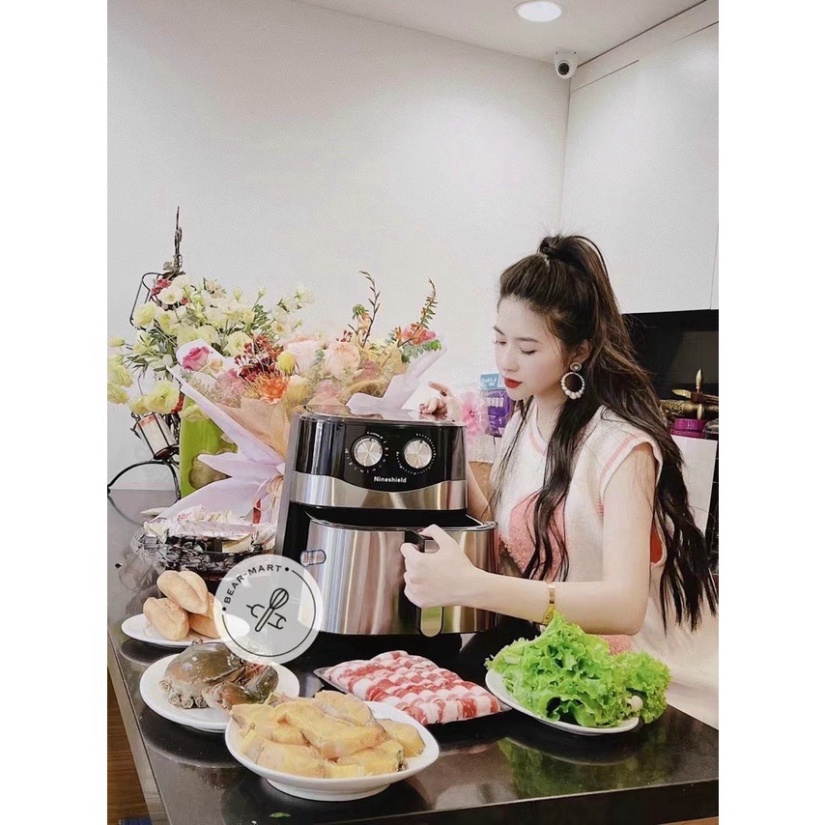 NỒI CHIÊN KHÔNG DẦU NINESHIELD KB-8002M MẪU MỚI 10.5 LÍT CÔNG SUẤT 1600W tongkhodochoi.12