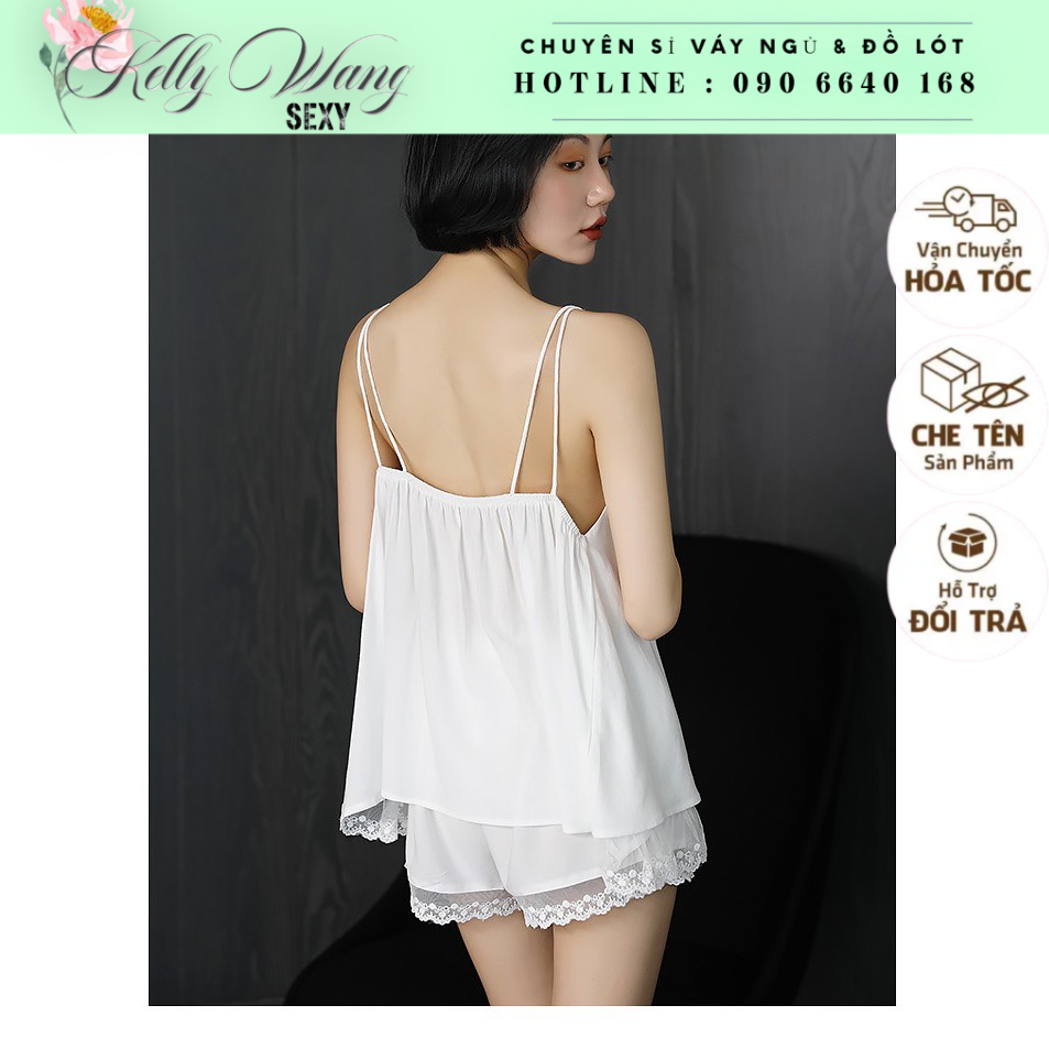 SX120Mới  Bộ ngủ sexy PHI LỤA KELLY WANG