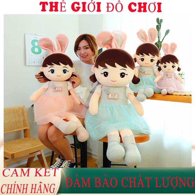 Gấu Bông Búp Bê Bella, Búp Bê Tai Thỏ Dễ Thương Sang Trọng Đáng Yêu Cho Bé