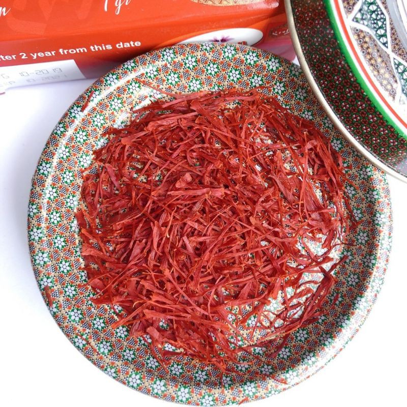 Combo 5  Hộp 1gr Saffron Nhụy Hoa Nghệ Tây Iran Loại 1 Negin thương hiệu Bahraman hộp thiếc