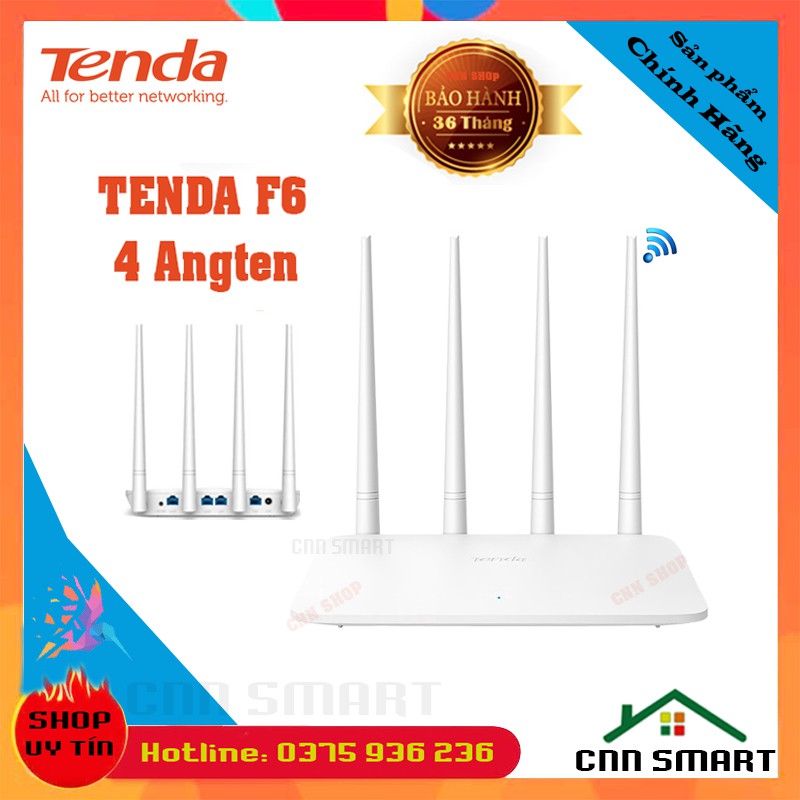 Bộ Phát Wifi Tenda 4 Râu F6 Chuẩn 300Mbps, Tenda 3 Râu F3, Router Wifi Tenda Ac5 V3 4 Râu Chuẩn AC1200Mb - Chính Hãng