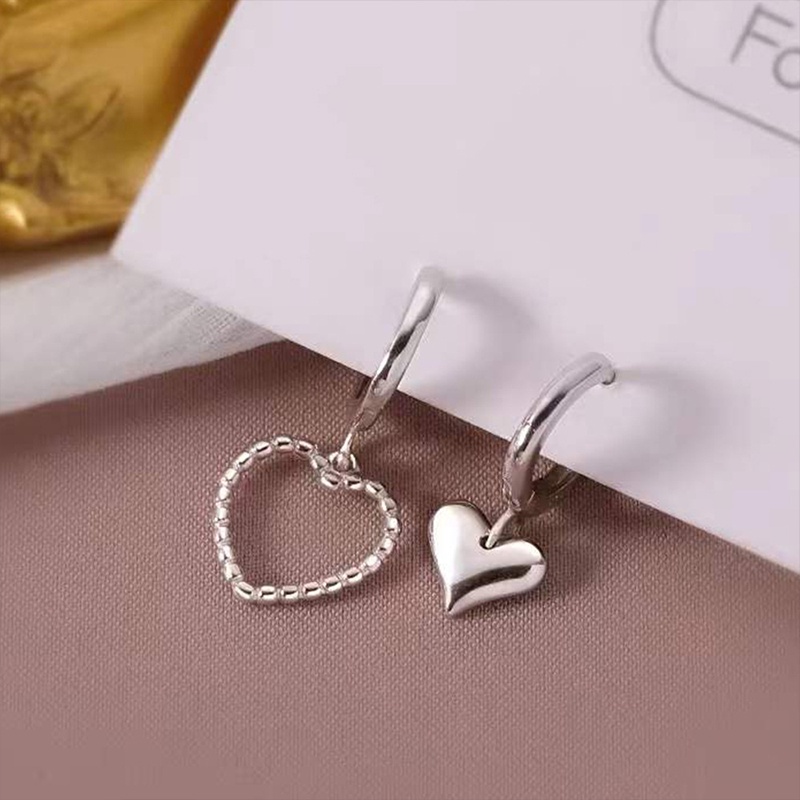 Hoa tai kim loại thiết kế kiểu trái tim đơn giản sáng tạo thời trang dành cho nữ