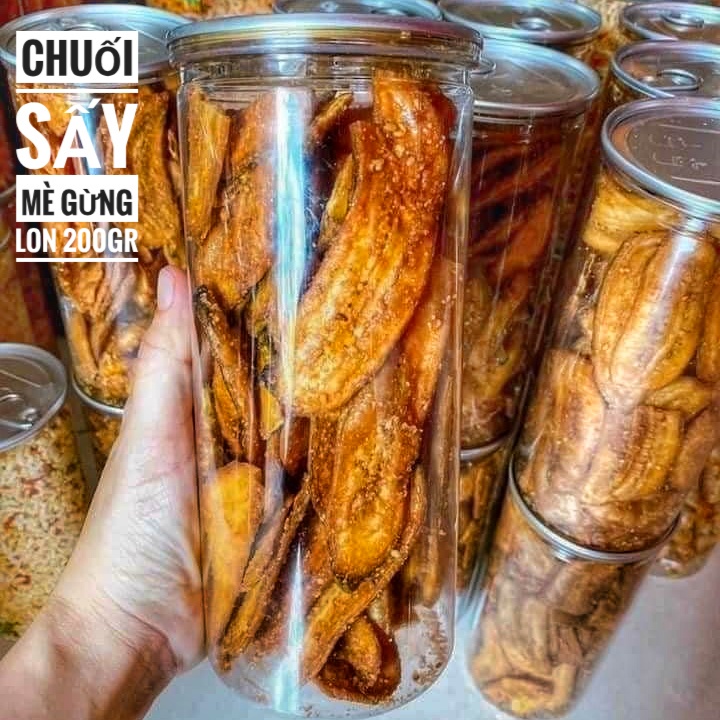 Chuối Sấy Mè Gừng Lon 200Gram