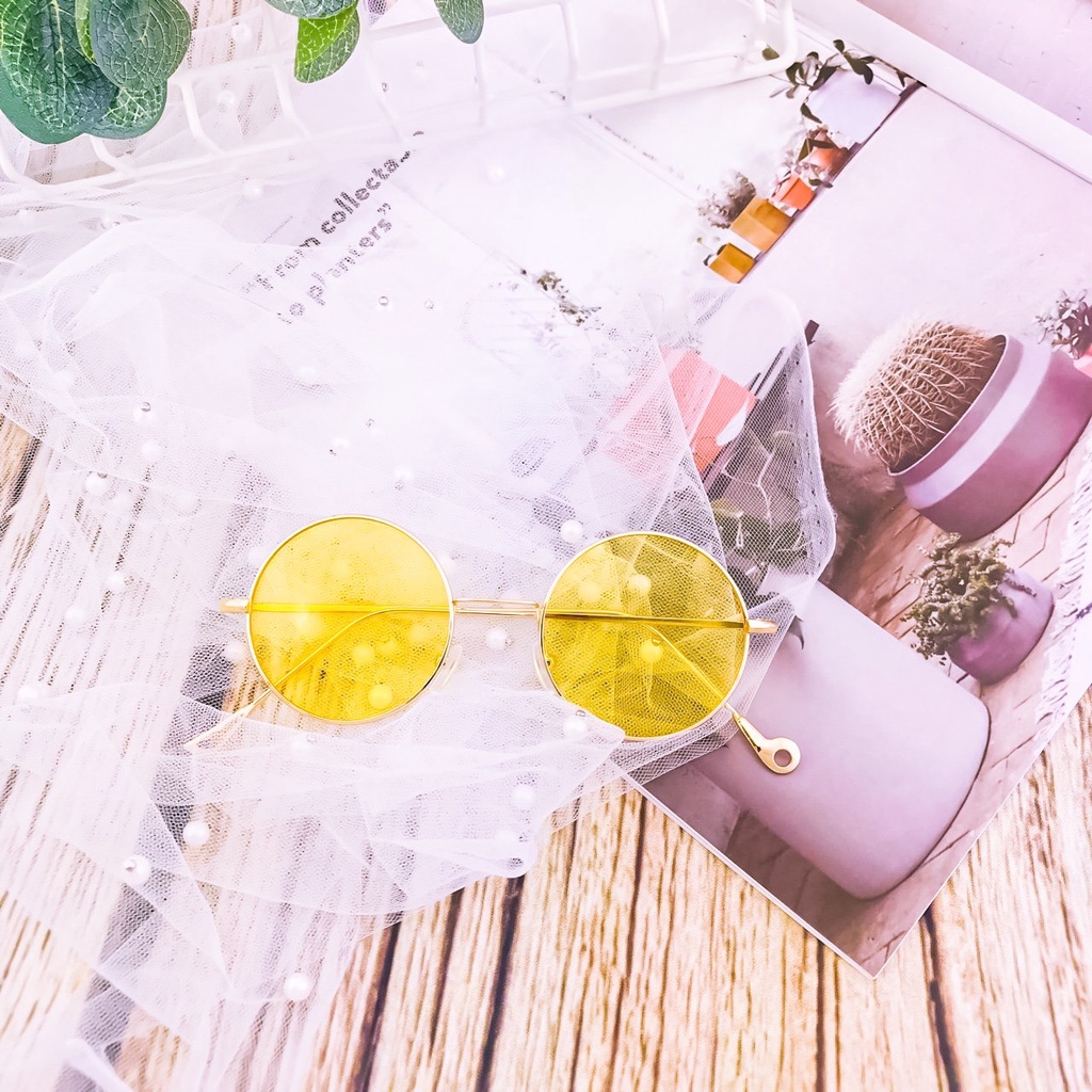 Mắt Kính Thời Trang Siêu Cấp Form Tròn Chân Kim Loại 585 Retro Phong Cách Hàn Quốc - Hazo