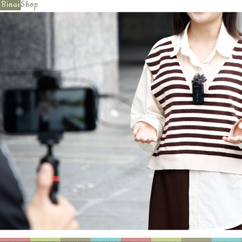 Boya  BY-XM6-S2 - Micro Cài Áo Không Dây 2.4GHz, Phạm Vi 100m, Màn Hình OLED Dành Cho Smartphone, Laptop, Máy