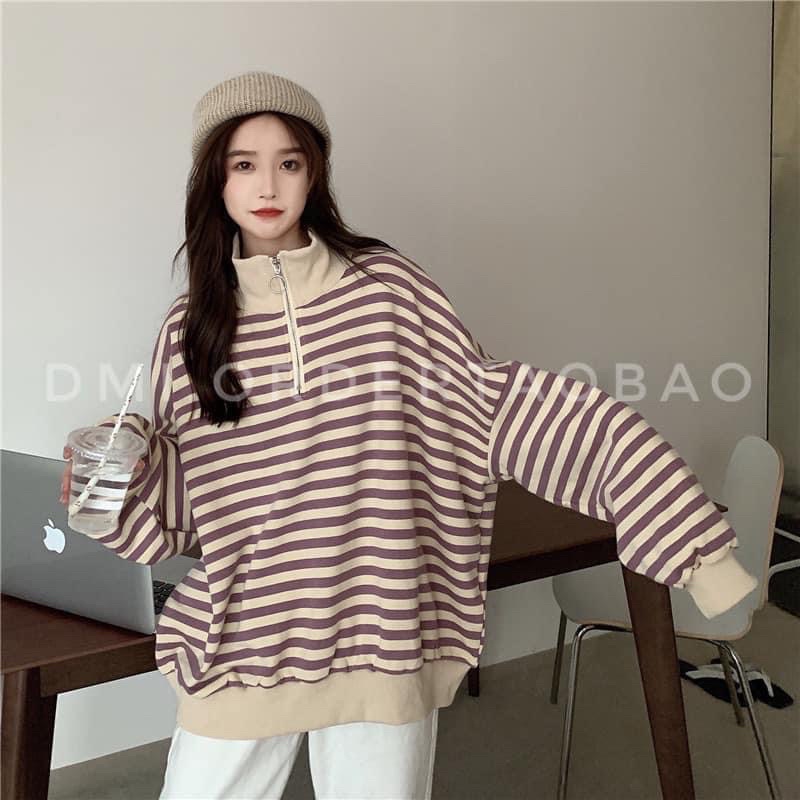 ❗ÁO SWEATER KẺ CÓ KHOÁ KÉO SIÊU XINH ❗️ | BigBuy360 - bigbuy360.vn