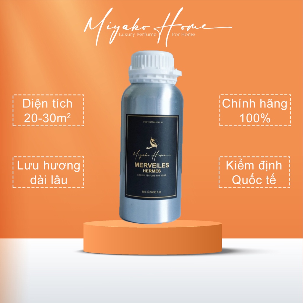 Tinh dầu thơm phòng MIYAKO HOME chai nhôm tiết kiệm, tinh dầu nước hoa khuếch tán cao cấp