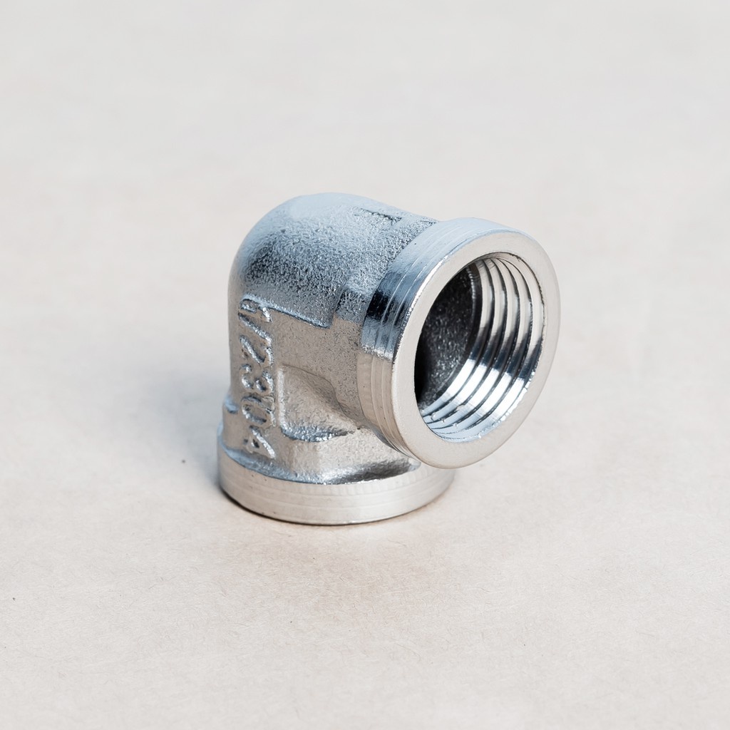 Nối Cút vuông inox, Tê chia nhánh Inox nối ống ren trong ren ngoài 1/2 phi 21