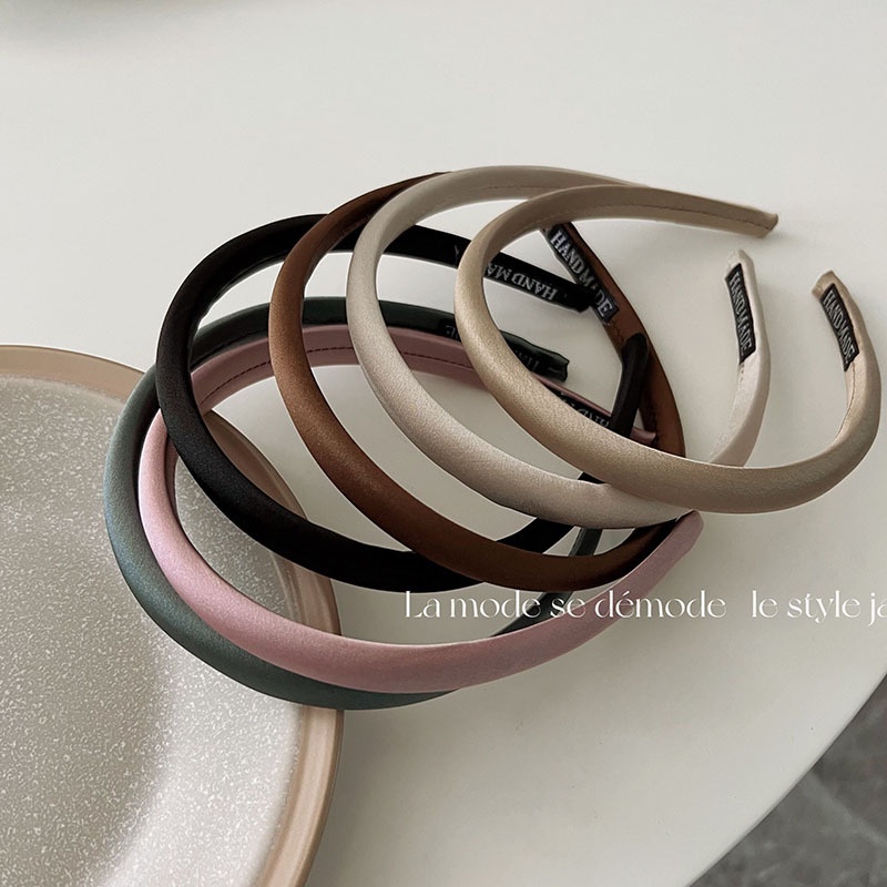 Băng Đô Cài Tóc Vải Satin Mỏng Edge Mỏng Nhiều Màu Sắc Đơn Giản Phong Cách Hàn Quốc Cổ Điển