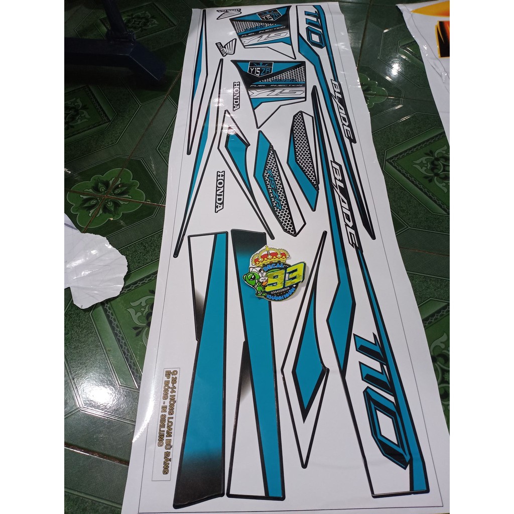 Tem rời honda blade xanh lục bảo xe đen trắng chê y15zr