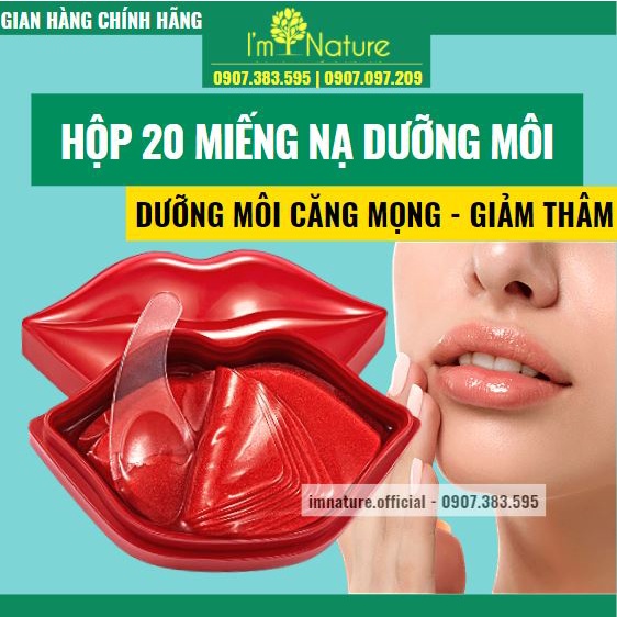 Hộp 20 Miếng Mặt Nạ Dưỡng Môi Hiisees Chiết Xuất Hoa Hồng️ - Rose Moisturizing Lip Mask 50gr