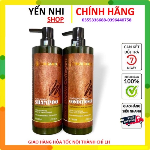 [HÀNG CHUẨN LOẠI 1] DÂÙ GỘI VÀ XẢ MASARONI RICH BIOTIN COLLAGEN 500ml - 800ML