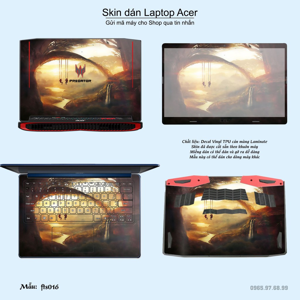 Skin dán Laptop Acer in hình Fantasy (inbox mã máy cho Shop)