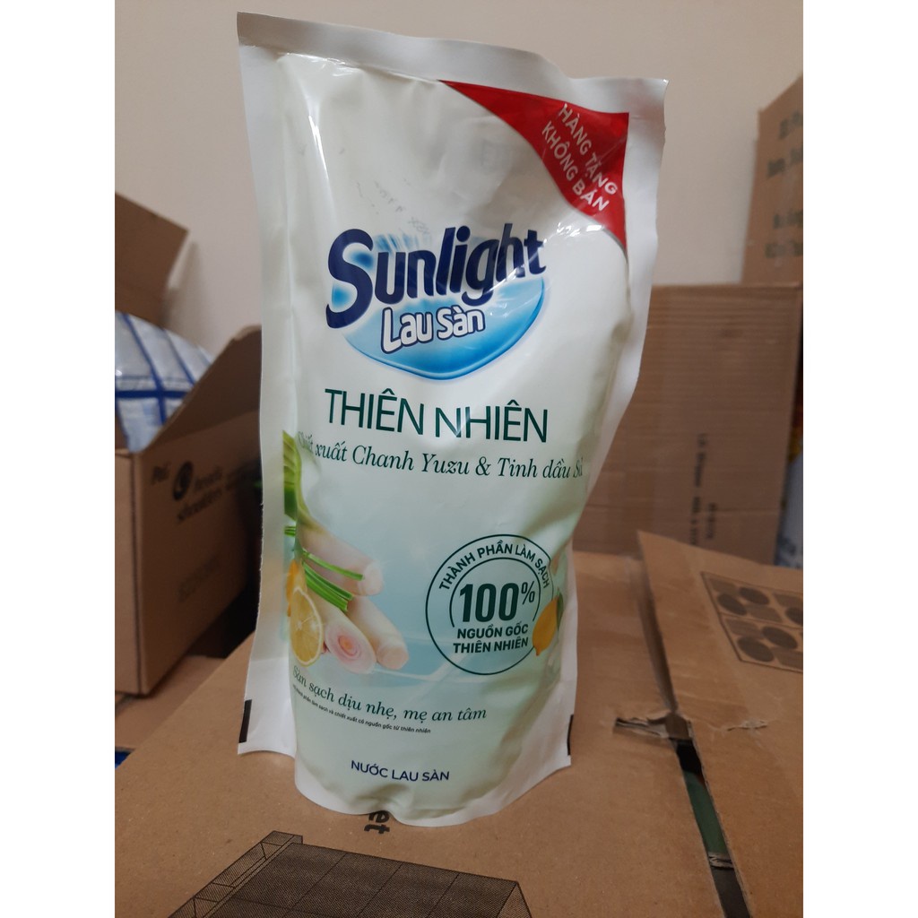 Combo 2 Nước Lau Sàn Sunlight Tinh Dầu Thiên Nhiên Chanh Sả Dạng Túi 700g